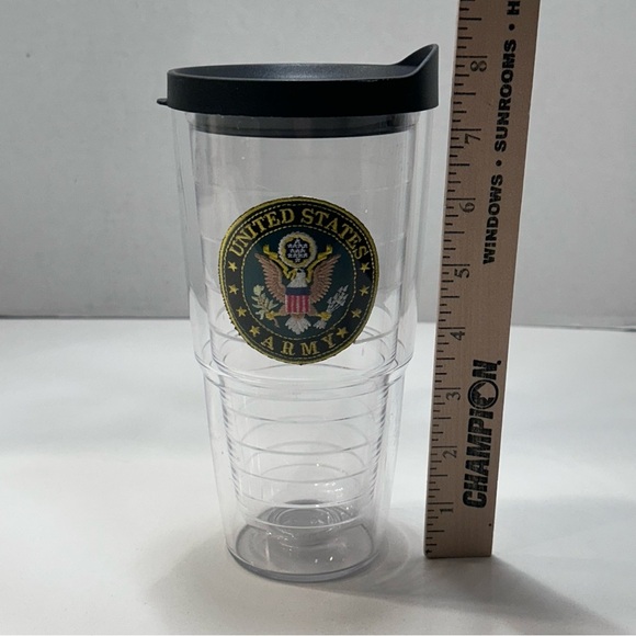 Tervis 24 OZ Clear Tumbler With Lid United States Army Logo Embroidered Patch - Picture 4 of 9